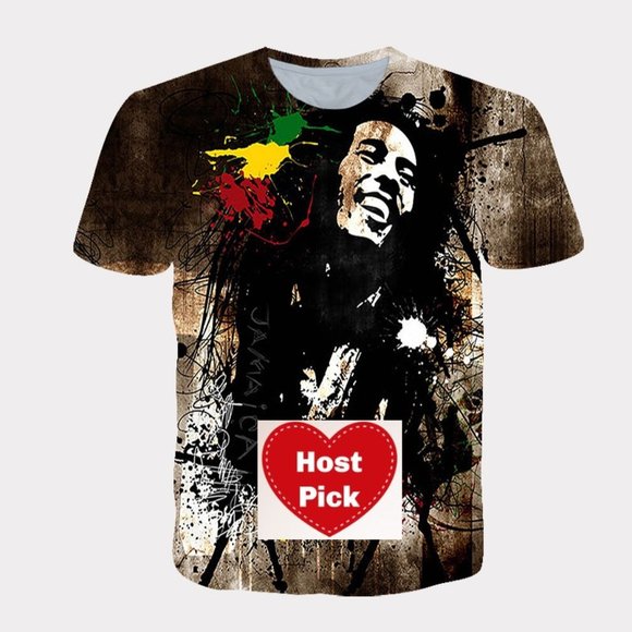 Bob Marley Men's T-Shirt Short Sleeve Crew Neck Tee Sizes: Large, XL, 2XL, 3XL - Picture 1 of 3